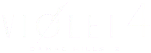 Violet 4 at Damac Hills 2 Logo PNG White